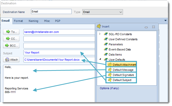 SSRS. Email Destination in SQL-RD