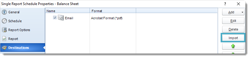 SSRS. Default Destinations in Option section in SQL-RD