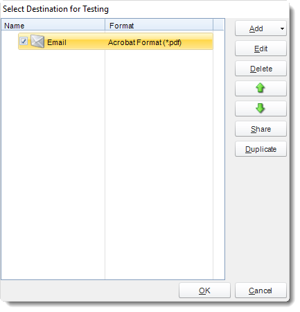 SSRS. Select Destination for Testing in SQL-RD