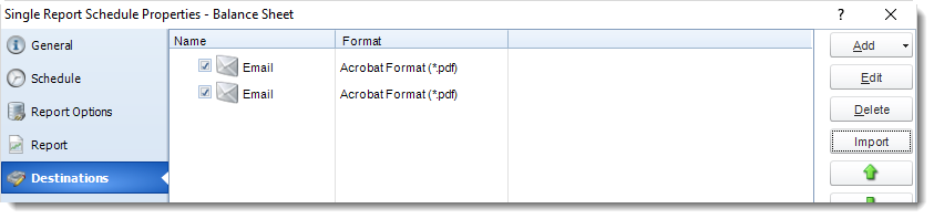 SSRS. Destination Wizard in a Report Schedule Properties in SQL-RD