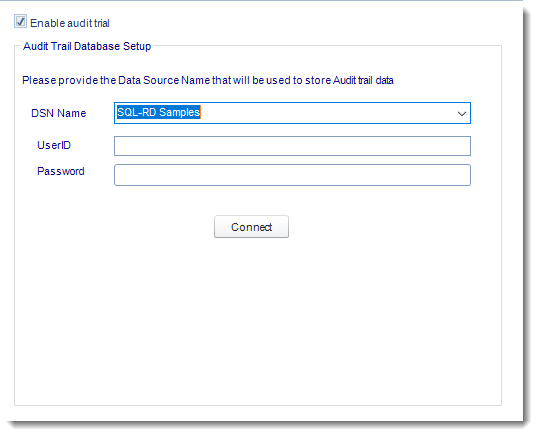 SSRS. Audit Trail in Options section in SQL-RD