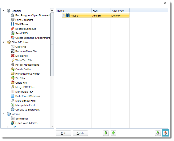 SSRS. Default Tasks in Options section in SQL-RD
