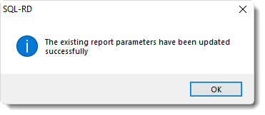 SSRS. SQL-RD: The exisiting report parameters have been updates successfully