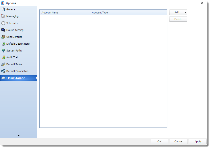 SSRS. Cloud Storage in Options section in SQL-RD