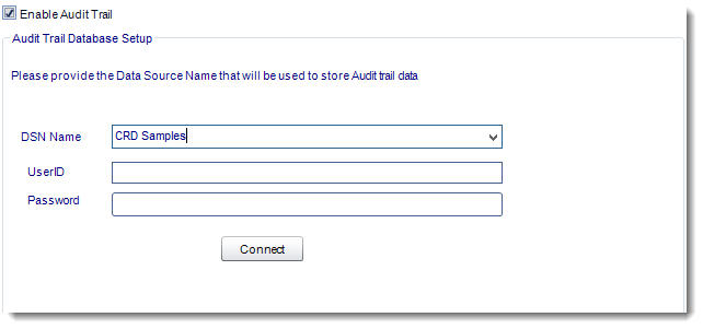 Crystal Reports: Audit Trail in Options in CRD.