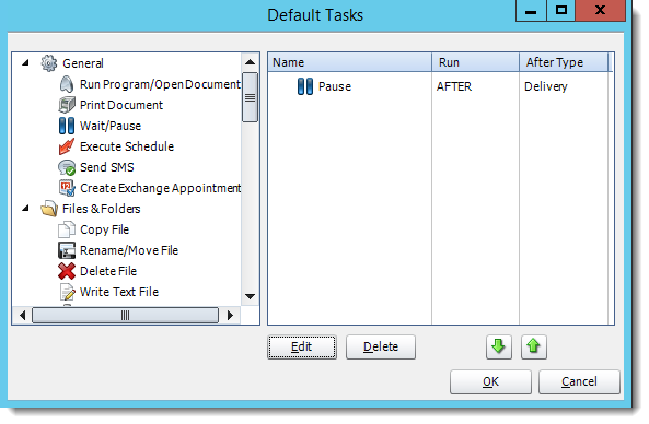 Crystal Reports: Default Tasks in CRD.