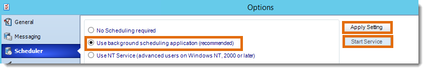 Crystal Reports: Scheduler in Options in CRD.