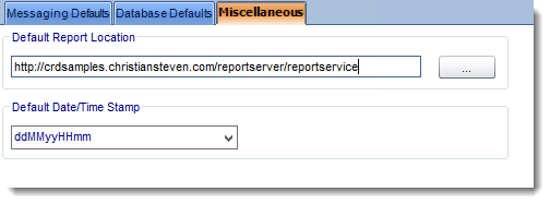 Crystal Reports: User Defaults in Options in CRD.