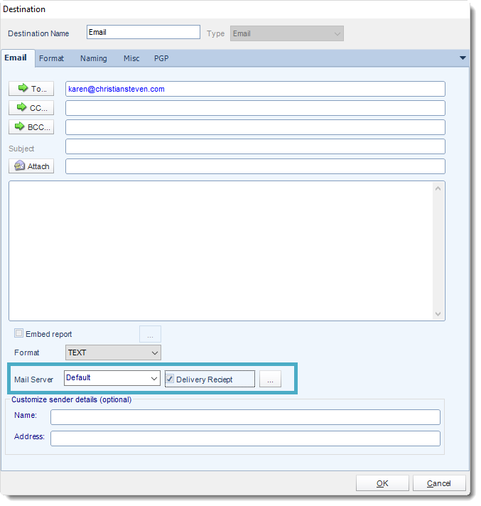 SSRS. Email Destination in SQL-RD
