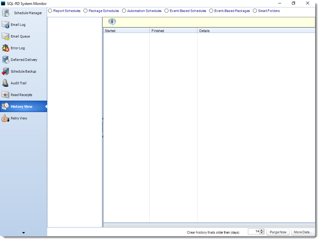 SSRS. History View in System Monitor in SQL-RD