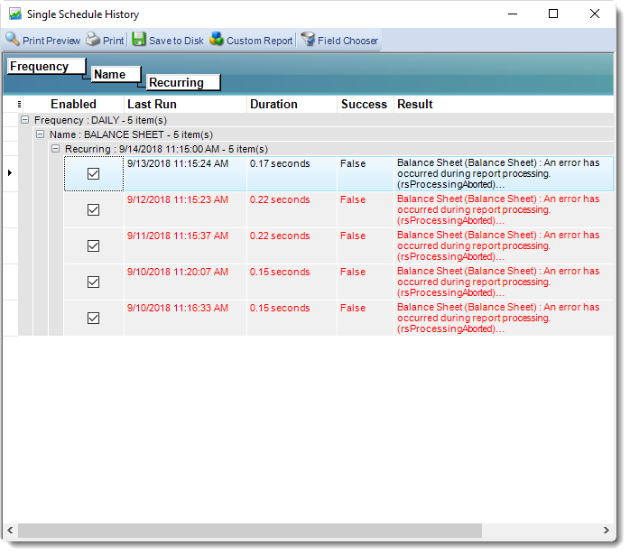 SSRS. History View in System Monitor in SQL-RD