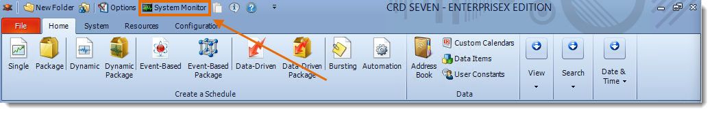 Crystal Reports: CRD Home Menu