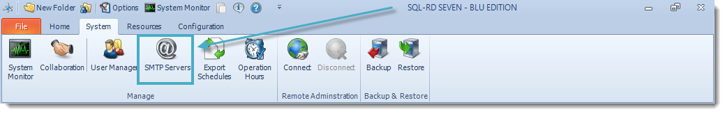 SSRS. SQL-RD System Menu.