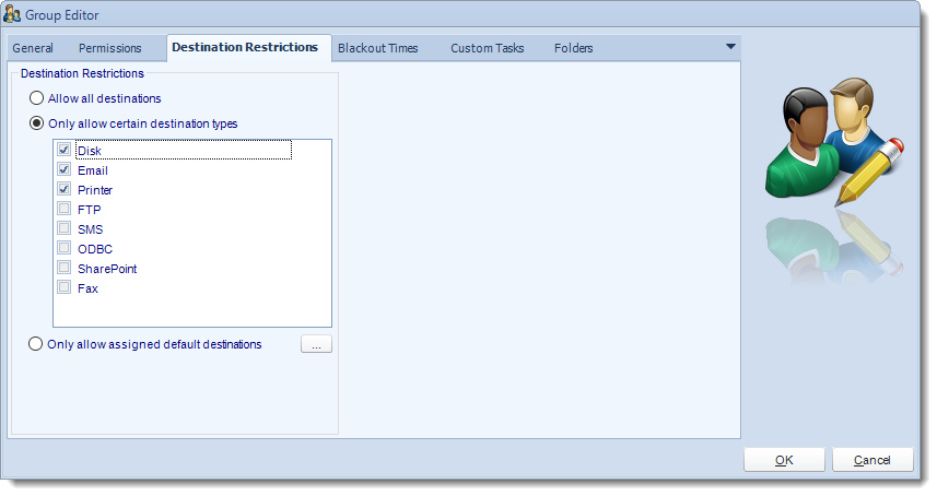 Crystal Reports: Group editor in User Manager in CRD.