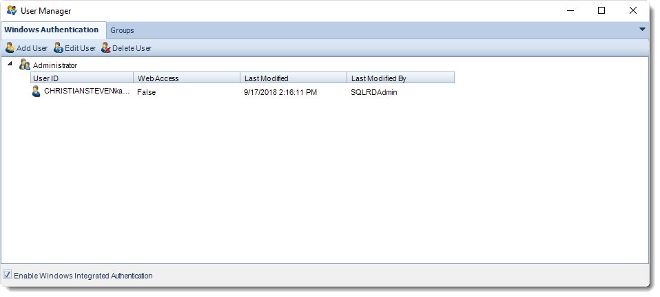 SSRS. Windows Authentication section in User Manager in SQL-RD.