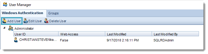 SSRS. Windows Authentication section in User Manager in SQL-RD.