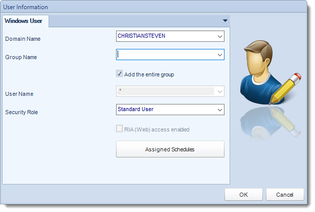 SSRS. Windows user information in Windows Authentication section in User Manager in SQL-RD.