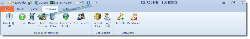 SSRS. SQL-RD Resources Menu.