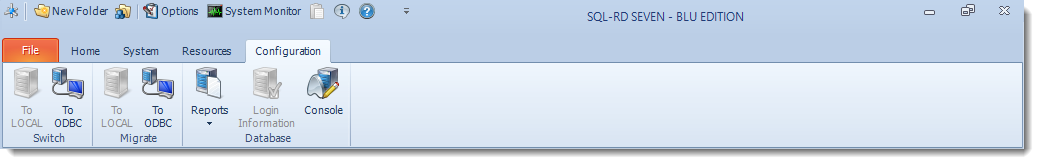 SSRS. SQL-RD Configuration Menu.