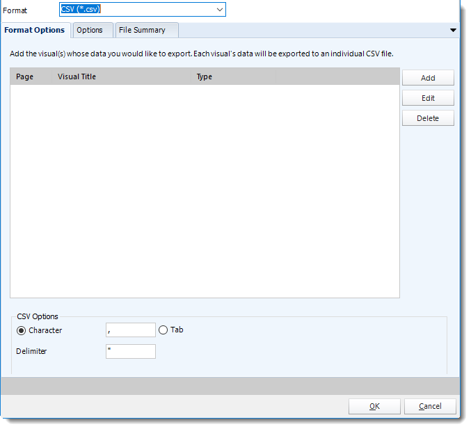 Power BI and SSRS. CSV Output Format section in Destination Wizard in PBRS.