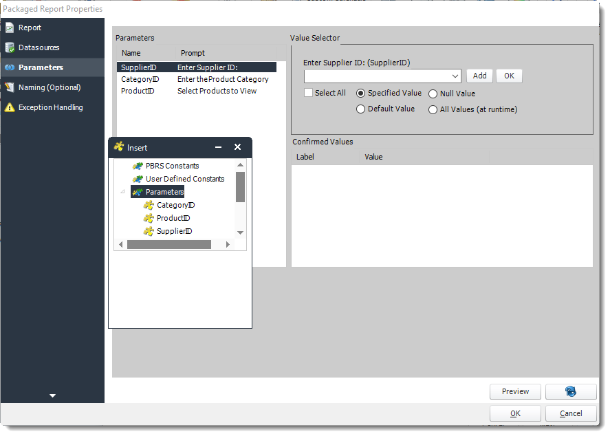 Power BI and SSRS. Parameters Wizard in Package Report Properties in PBRS.