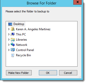 Crystal Reports: Browser folder for Backup in CRD.