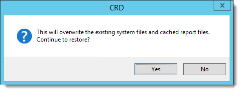 Crystal Reports: Continue to restore pop up in CRD.