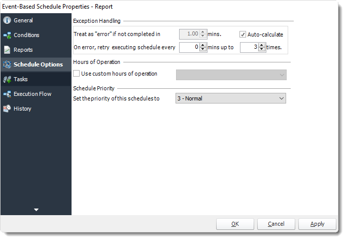 Power BI and SSRS. Schedule Options Wizard of Event Based Schedule Properties in PBRS.