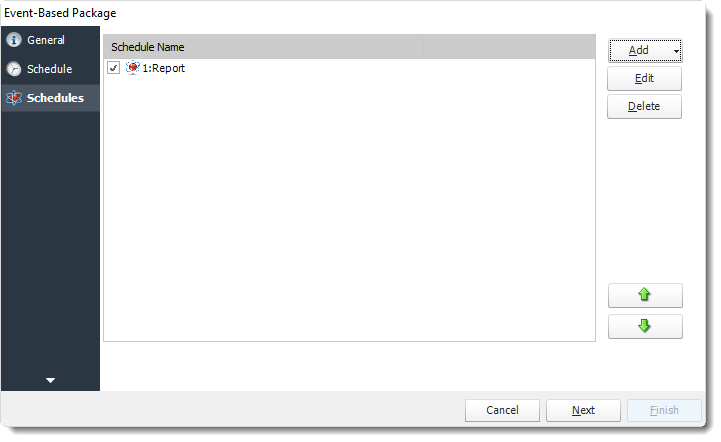 Power BI and SSRS. Schedules Wizard of Event Based Packages in PBRS.