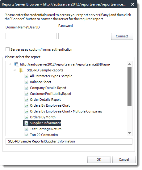 Power BI and SSRS. Report Server Browser in Package Report Properties in PBRS.