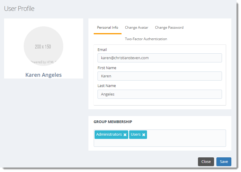 KPI's and Dashboards: Profile in IntelliFront BI.