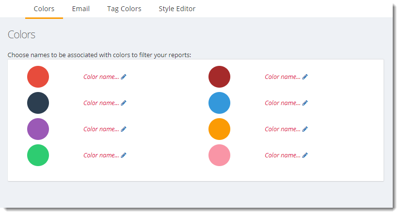 KPI's and Dashboards: Settings in IntelliFront BI.