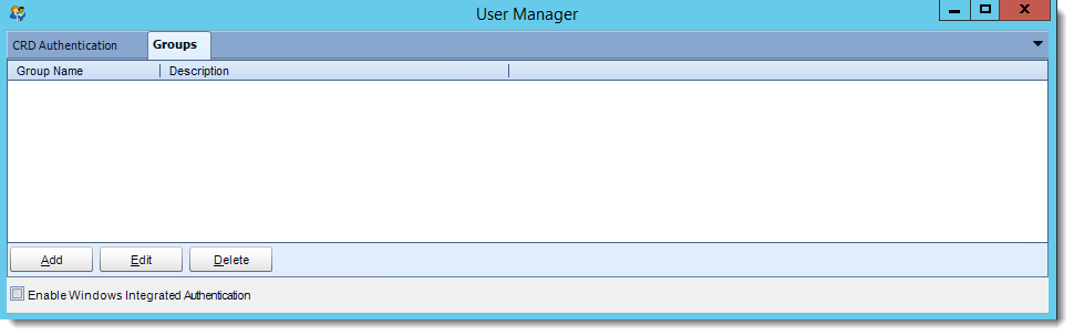 Crystal Reports: Groups in User Manager in CRD.