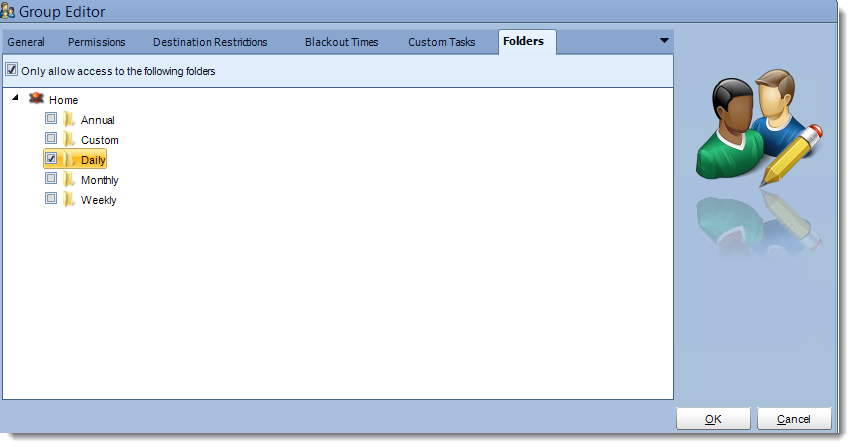 Crystal Reports: Group editor User Manager in CRD.