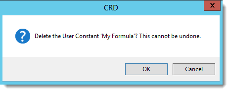Crystal Reports: Delete User constant pop-up in CRD.