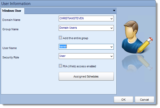 Crystal Reports: User information in User Manager in CRD.