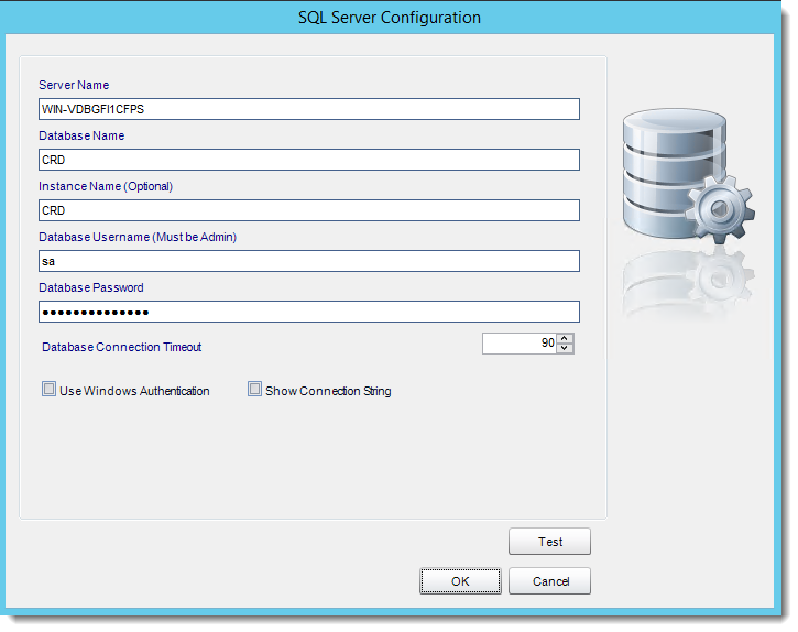 Crystal Reports: Login Information Database in CRD.