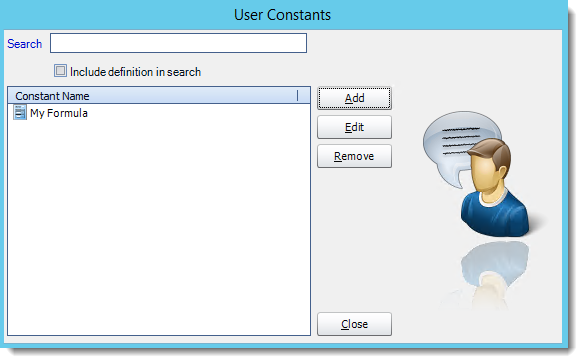 Crystal Reports: User Constant in CRD.