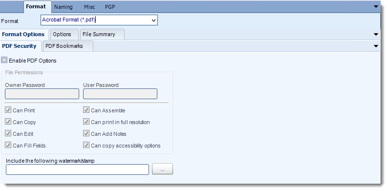 Crystal Reports: PDF output format options in CRD.