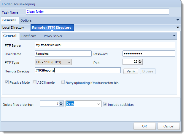 Crystal Reports: Folder Housekeeping task in CRD.