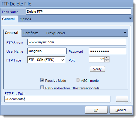 Crystal Reports: Delete FTP File tasks in CRD.