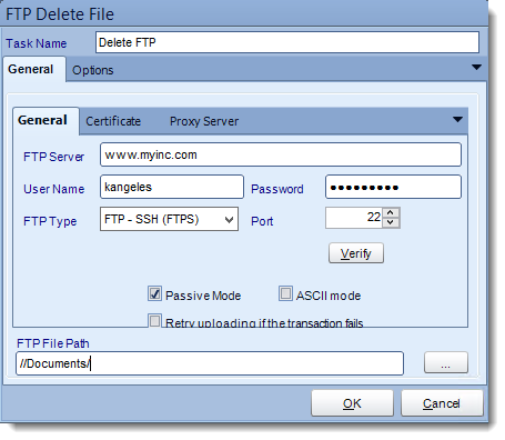 Crystal Reports: Delete FTP File tasks in CRD.