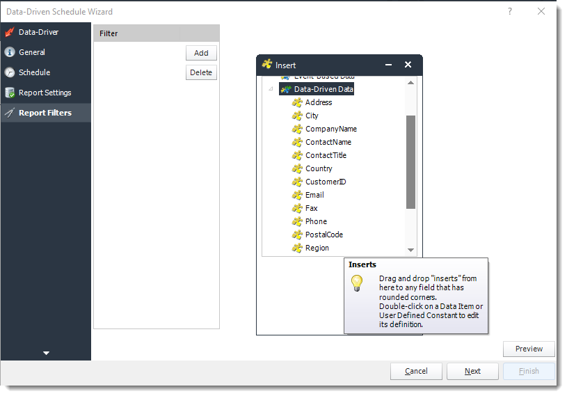 Power BI and SSRS. Report Filters in Data Driven Schedule in PBRS