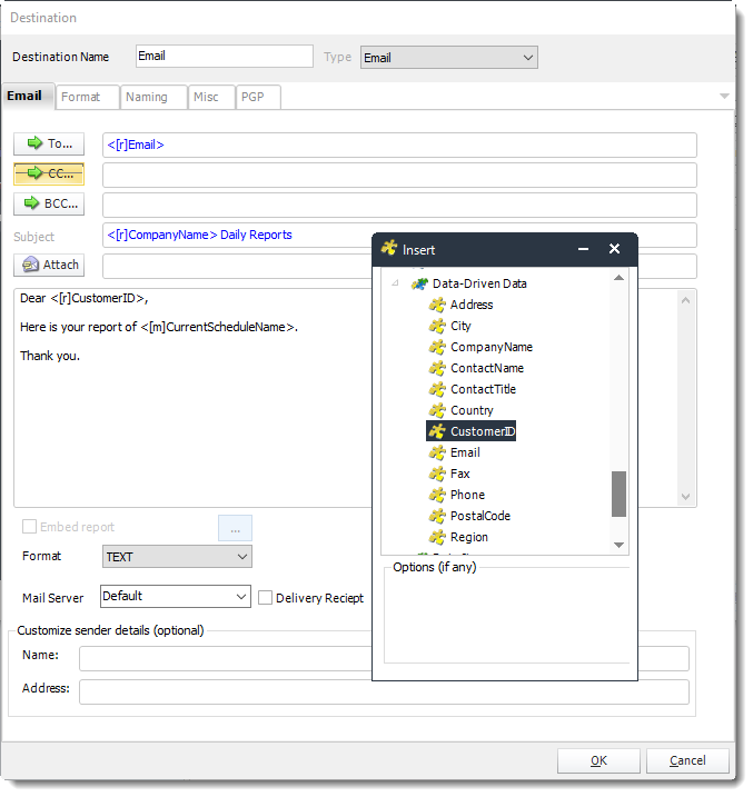 Power BI and SSRS. Destination Wizard in Data Driven Schedule in PBRS