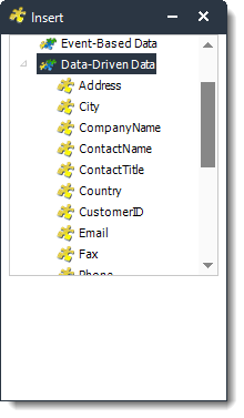 Power BI and SSRS. Data Driven Data Insert Menu in PBRS.