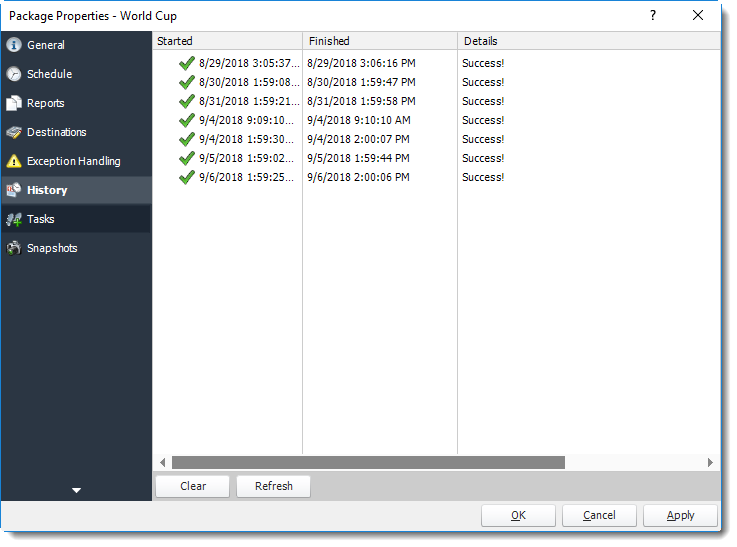 Power BI and SSRS. History Wizard of Package Schedule Report Properties for Power BI in PBRS.