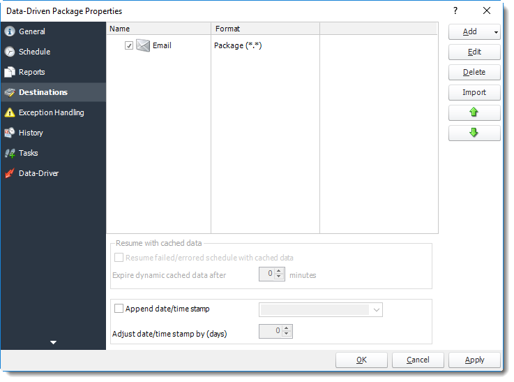 Power BI and SSRS. Destination in Data Driven Package Properties in PBRS.