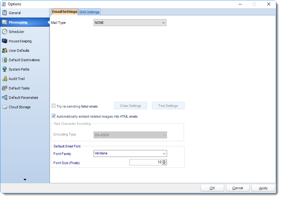 SSRS. Email Setting in Messaging Options section in SQL-RD