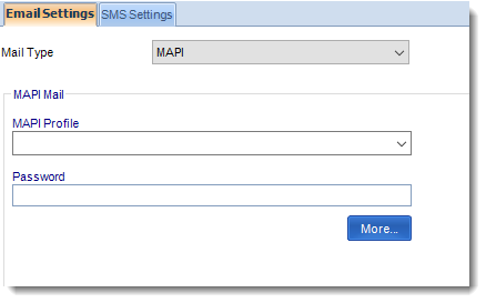 Crystal Reports: MAPI Email Settings section in Option CRD.