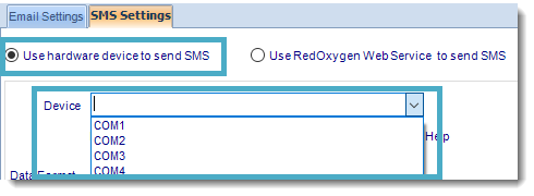 SSRS. SMS Settings in Messaging Options section in SQL-RD